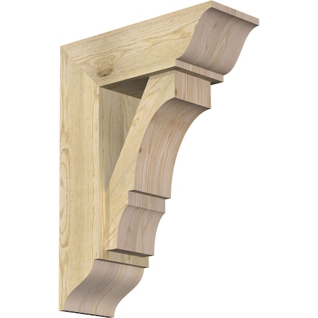 Ekena Millwork Balboa Traditional Rough Sawn Bracket w/ Offset Brace, Douglas Fir, 8"W x 22"D x 30"H BKT0806X22X30BOA01RDF
